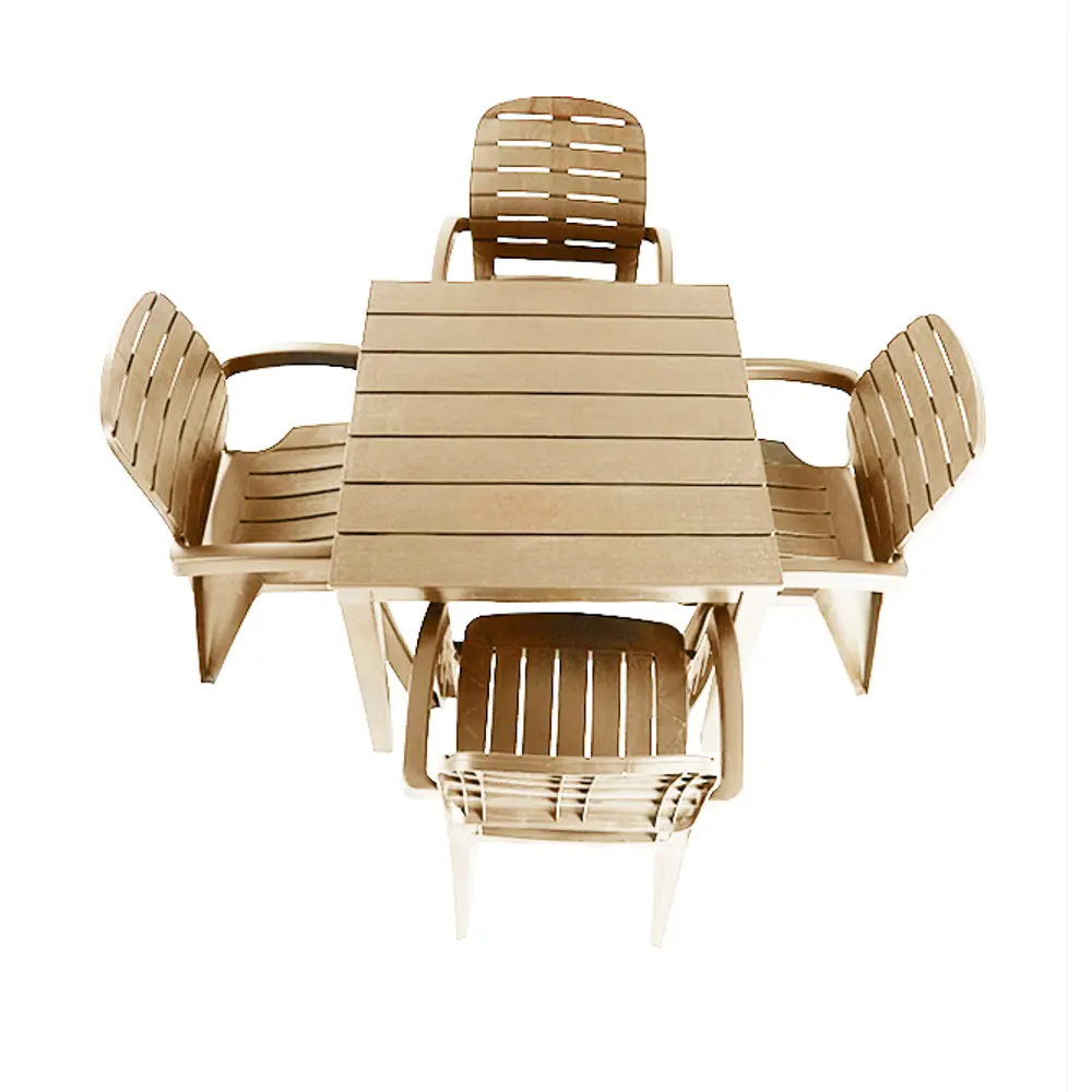 Стол садовый квадратный «Прованс», 83х83х82 см, цвет бежевый ЭЛЛАСТИК-ПЛАСТ STLM-2107735 - Вид №4