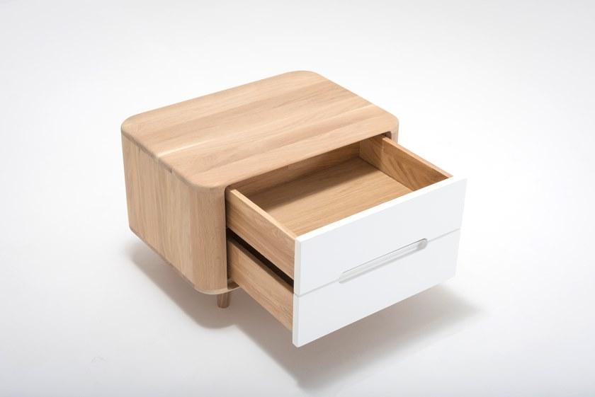 Gazzda Прямоугольная прикроватная тумбочка из дуба с ящиками Ena 021 - Вид №3