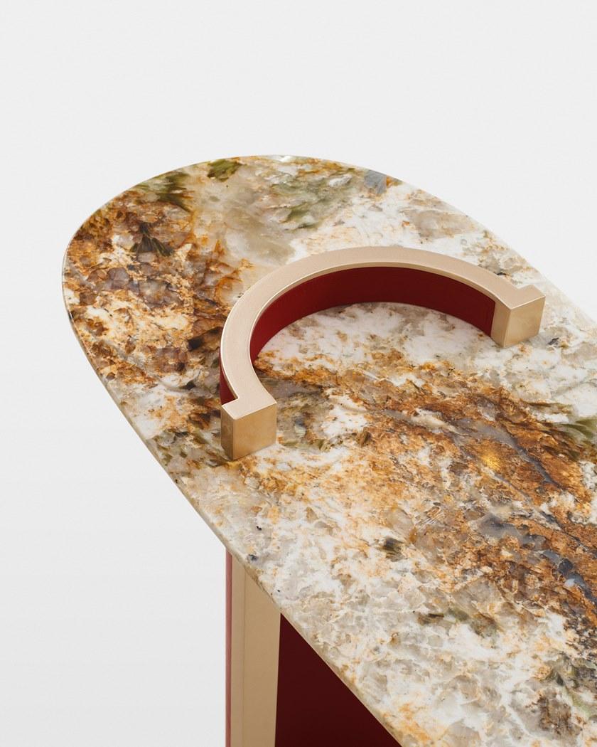 Greenapple Овальная консоль из гранита и дерева Perfect raw G702343  - Вид №4