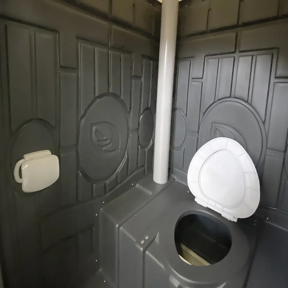 Туалетная кабина Гамма Дачная 106x108.5x222.5 см пластик графит Santreyd STLM-2108607 - Вид №4