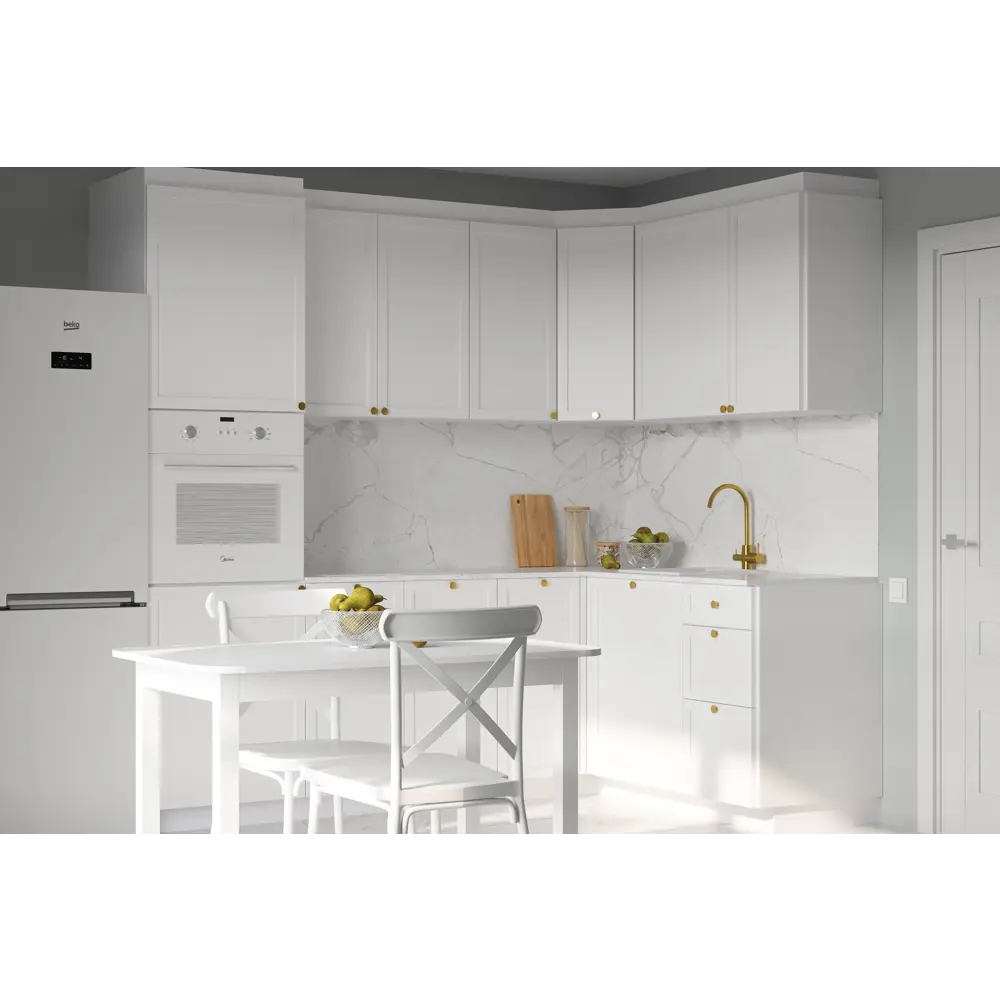 Фасад кухонного шкафа Ньюпорт 39.7x38.1 см KONSENSA МДФ цвет белый Ньюпорт белый STLM-2206696 - Вид №5