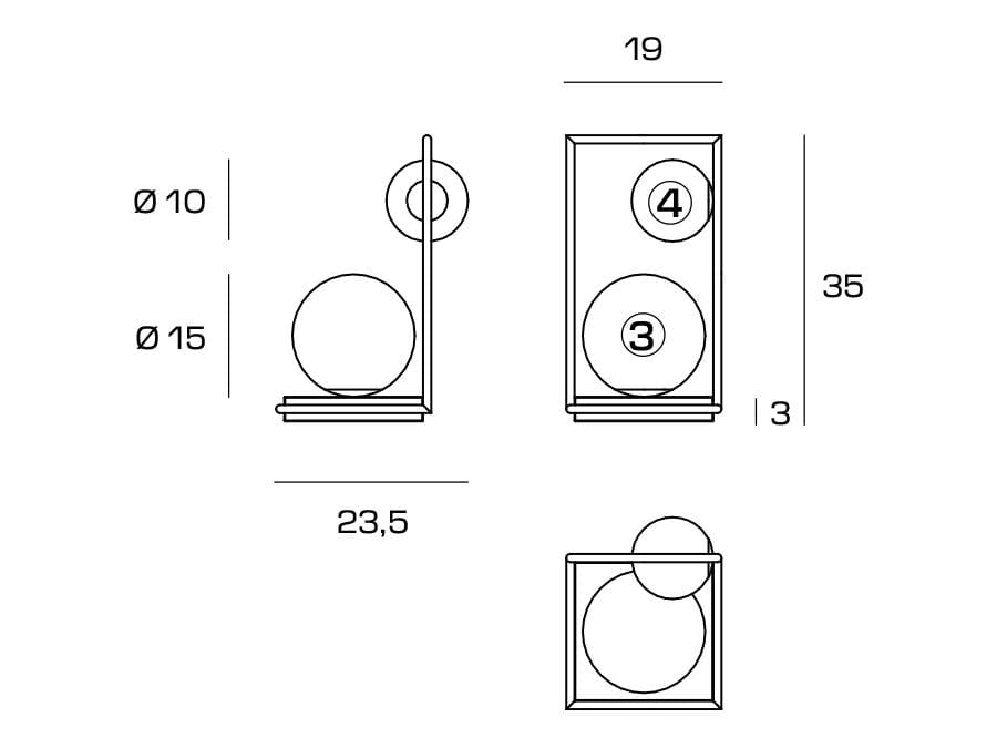 Светодиодная настольная лампа из стали и стекла с диммером Miloox Buble ARCH-00124200 - Вид №2