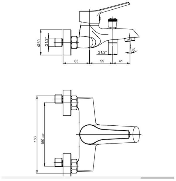 Paini Messina MECR111KM смеситель для ванны  - Вид №6