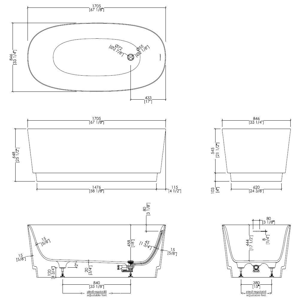 Овальная ванна в White Tec Plus Devon&Devon DOVE ARCH-00147021 - Вид №8