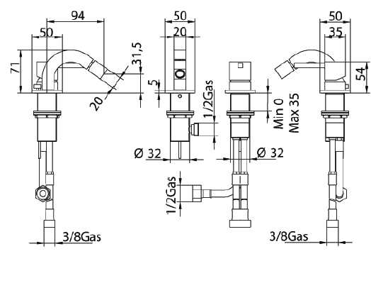 752720SN02LR Смеситель Bandini Ice Cube Santreyd - Вид №1