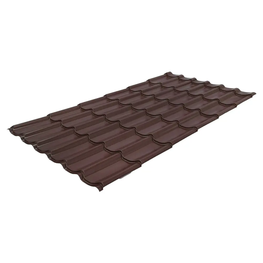 Металлочерепица 0.5 мм ГОСТ 3600x1180 мм RAL 8017 коричневый Grand Line STLM-2082562 - Вид №2