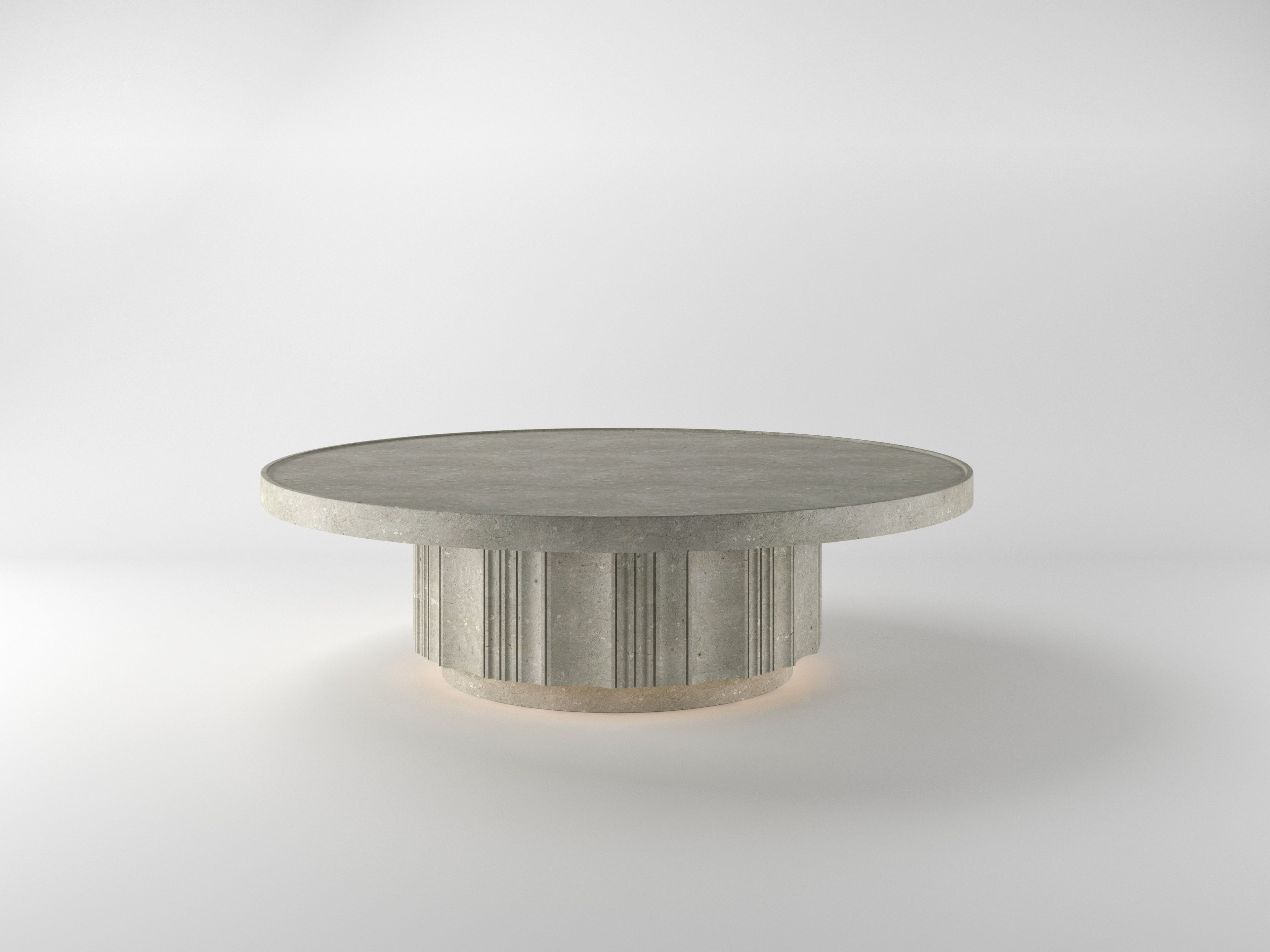 Травертин круглый низкий журнальный столик Davani Purity ARCH-00088427 - Вид №21