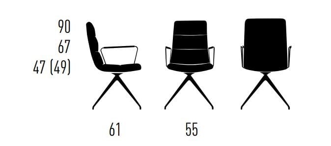Мягкое вращающееся кресло с подлокотниками KFF Arva Light ARCH-00124312 - Вид №4