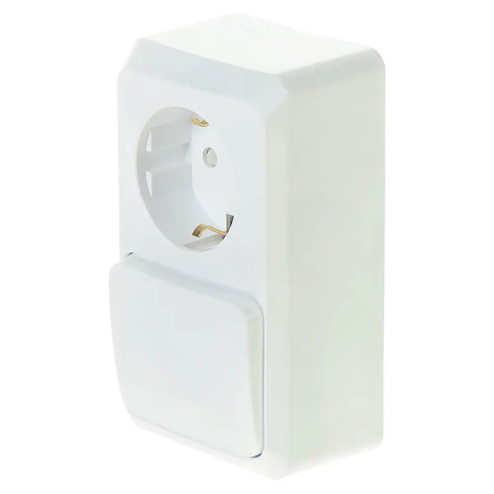 Розетка с выключателем 1 клавиша цвет белый 81950769 STLM-2084412 Schneider Electric Этюд