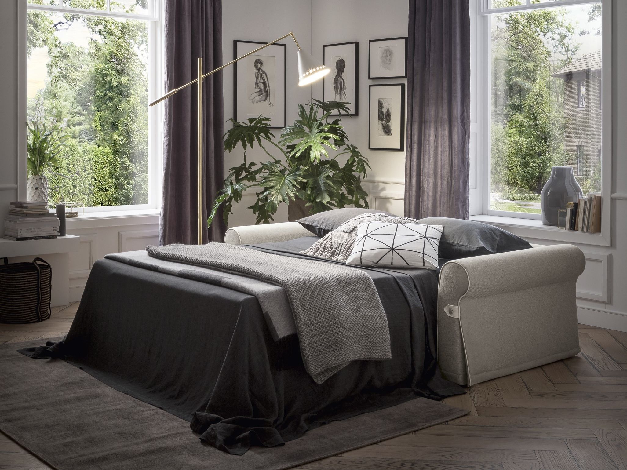 Двуспальный диван-кровать из ткани Felis Day &amp ARCH-00064023 - Вид №3