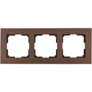 Рамка для розеток и выключателей Werkel Aluminium 3 поста, цвет коричневый