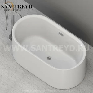 535001 Ванна отдельностоящая NOLITA из акрила в комплекте с донным клапаном клик-клак цвет Белая глазурь Kerasan Aquatech Италия