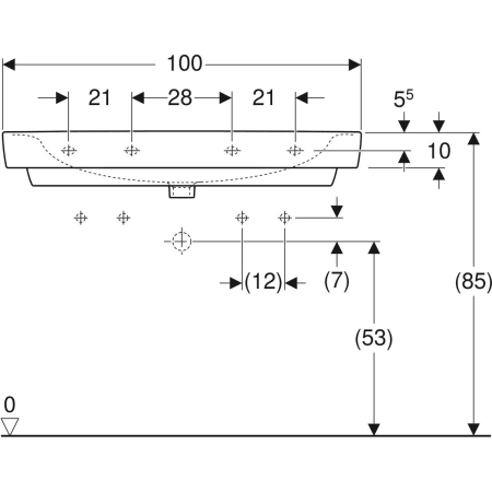 501.722.00.1 Накладная раковина Geberit Renova Plan Geberit  - Вид №39