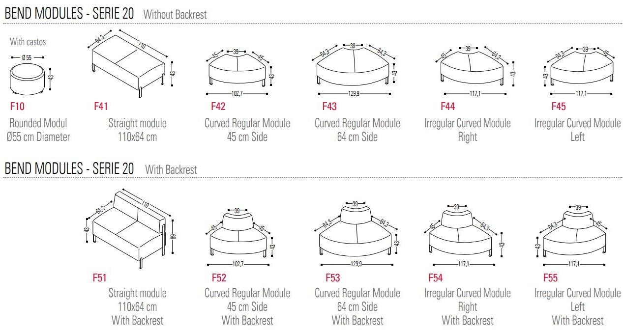 ACTIU Пуф из ткани на колесиках Bend sun-id-1500751 - Вид №11