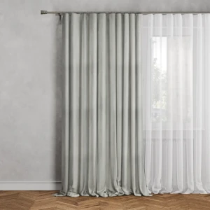 СТОЛИЦА ТЕКСТИЛЯ - Штора на ленте серый бархат 140x270 см для гостиной и спальни 89376359