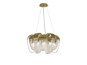 Подвесной светильник из нержавеющей стали с кристаллами