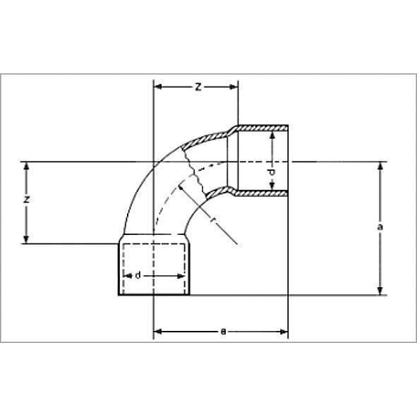 15002A64 SANHA 5002A отвод 90° ВП-ВП,  64 мм  - Вид №1