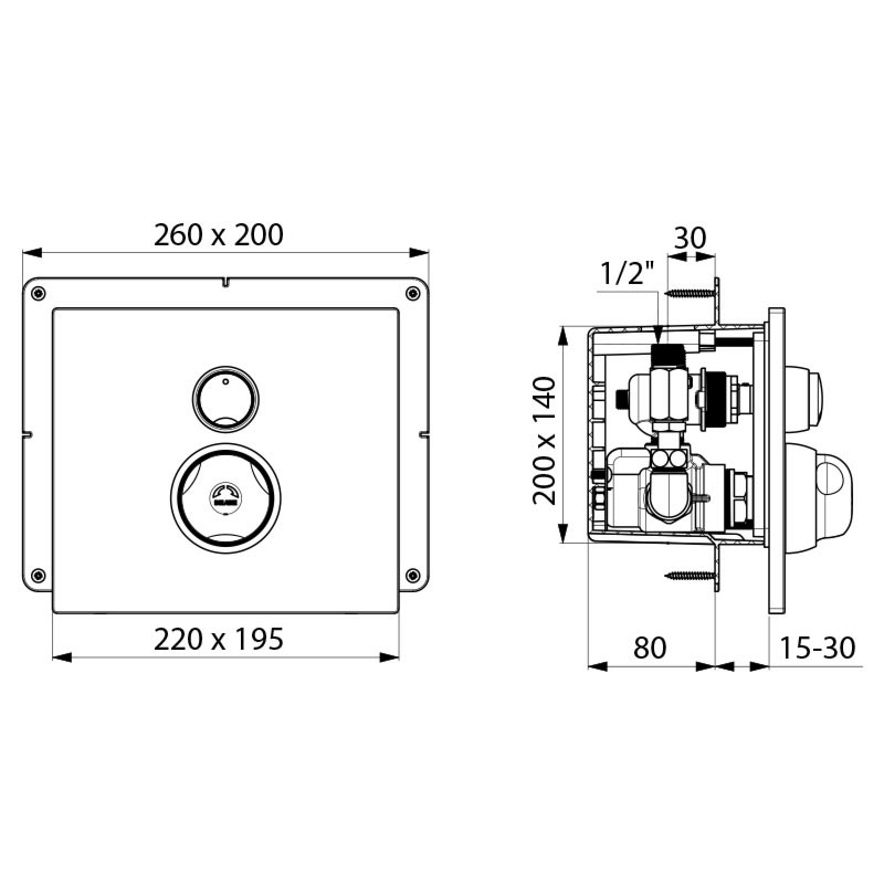 792BOX-792218 Смеситель для душа SECURITHERM DELABIE  - Вид №1