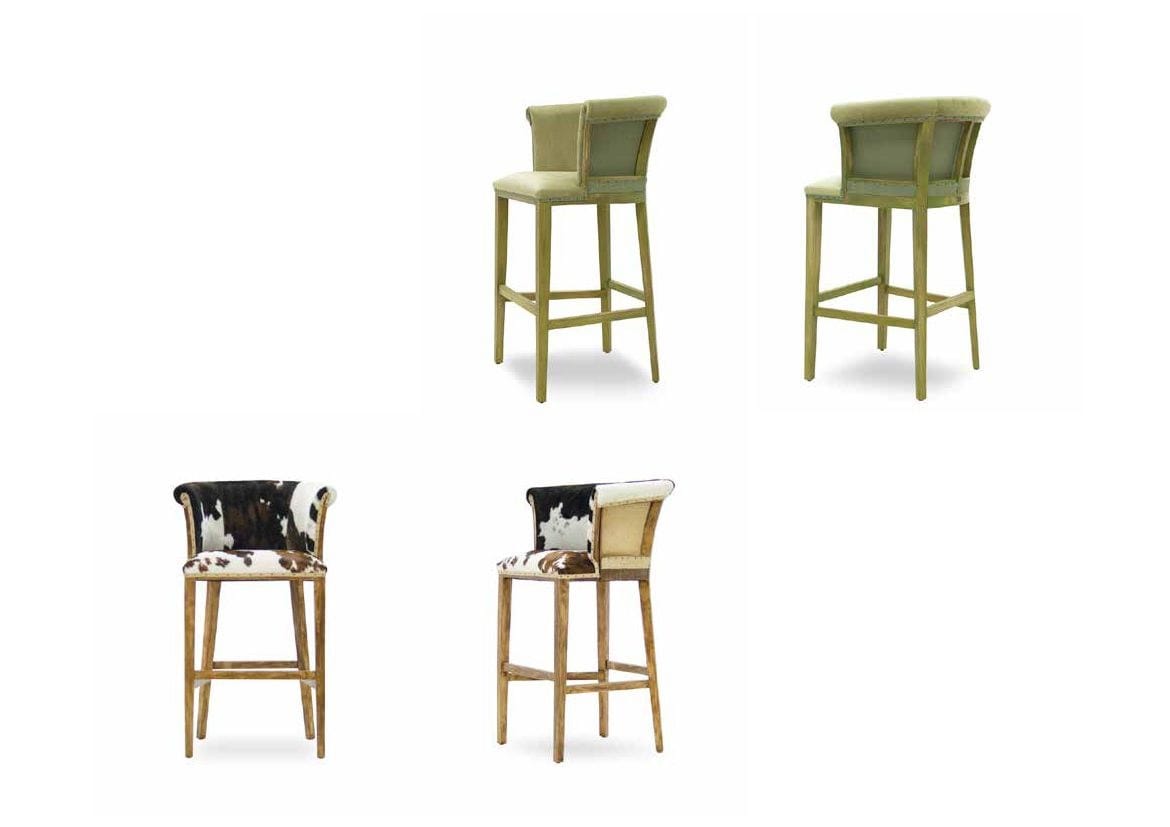 Высокий стул из коровьей кожи с подставкой для ног со спинкой CREARTE COLLECTIONS Casino Essence ARCH-00009134 - Вид №6