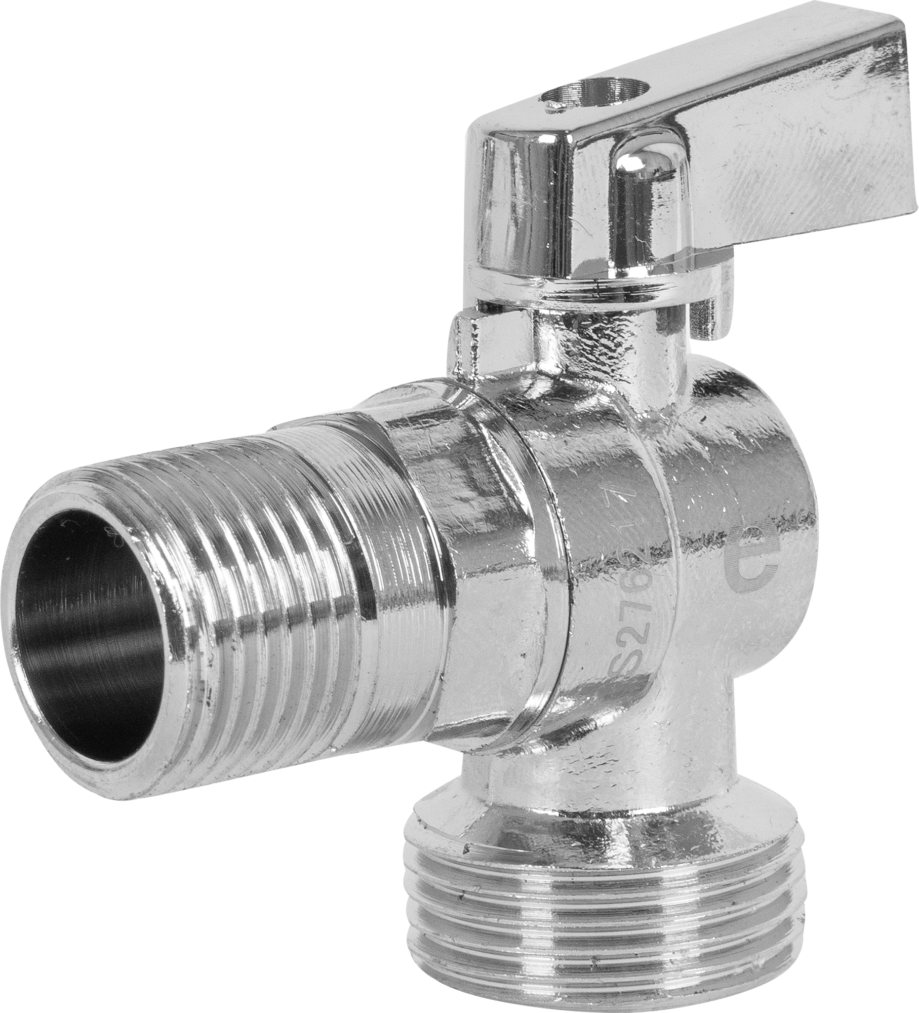 17298739 Кран шаровой угловой 1/2"х3/4" наружная резьба хромированный STLM-0007832 EQUATION