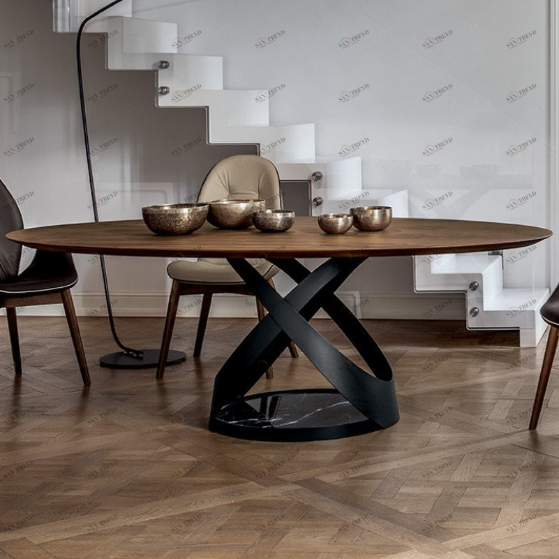 Обеденный стол овальный коричневый Capri Modern TONIN CASA MODERN 00-3981551 Коричневый