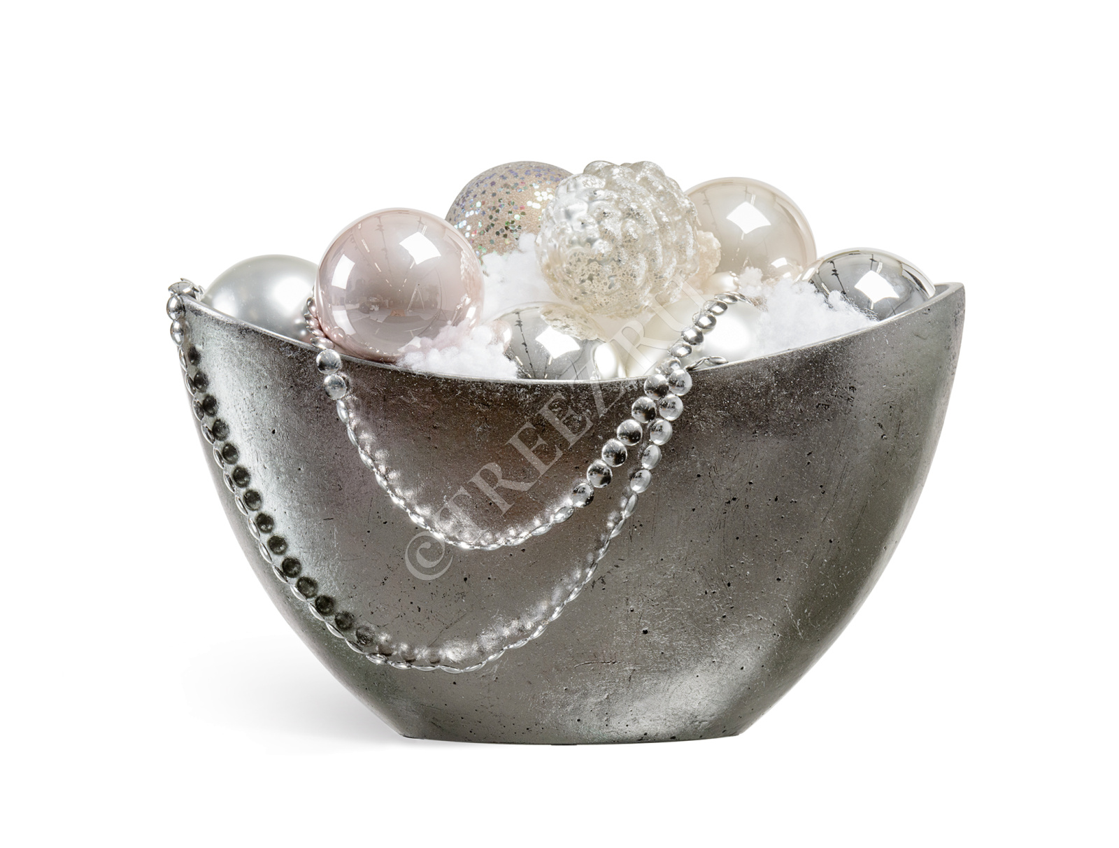 41.3321-04-054-DSL-20/37 Кашпо  Effectory - серия Metal - Ваза-Лодка малая - Стальное серебро Цветочная коллекция  - Вид №1