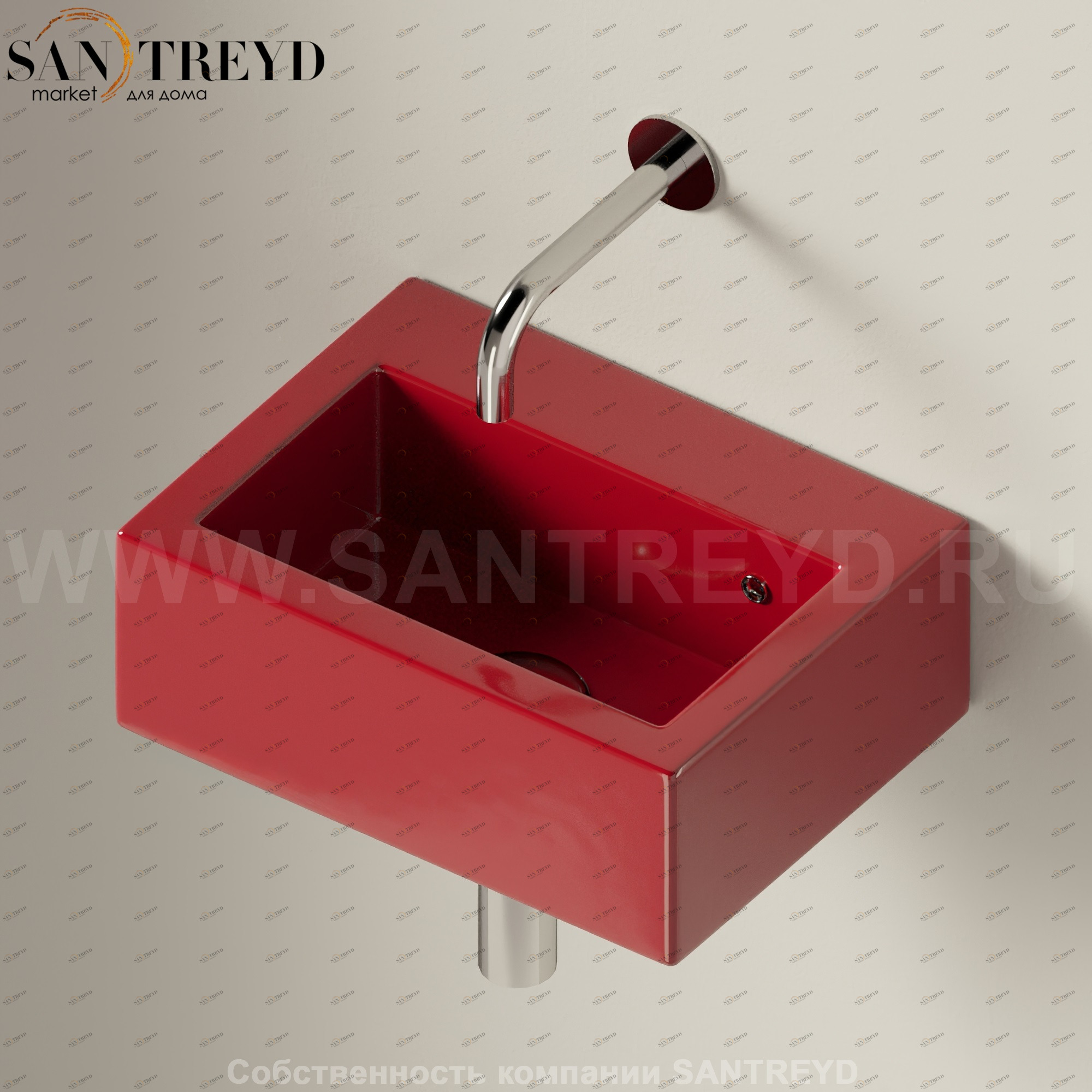 50883011 Подвесная раковина настенная прямоугольная Ceramica Flaminia Acquagrande