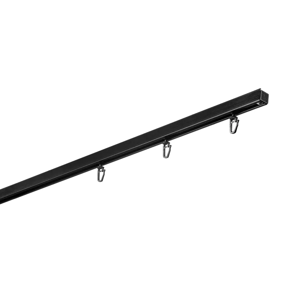 Карниз АРТ-ДЕКОР Atlant Mini для штор 280 см черный алюминий 89356340 STLM-1339433