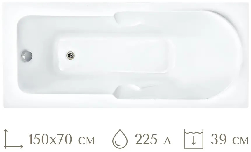 91590801 Прямоугольная ванна Lesan Капри 150*70 LS/B-CAPRI150 акрил 150x70см STLM-0999841