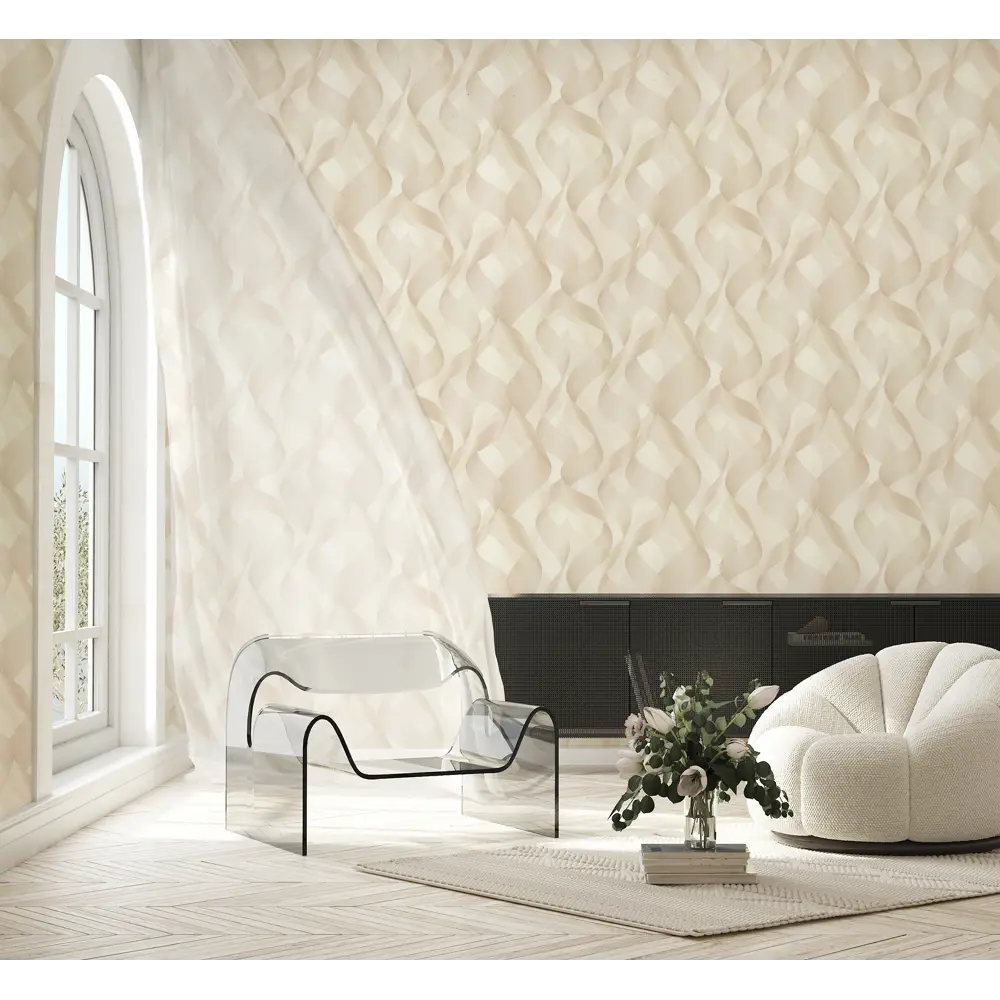 Обои флизелиновые Артекс Волна бежевые 1.06 м 10801-02 STLM-2009900 - Вид №2