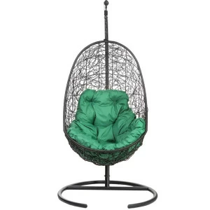 Кресло подвесное черное с зеленой подушкой Easy BIGARDEN  00-3974089 Черный