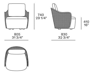 Садовое кресло с подлокотниками Poliform Mad Out ARCH-00091288 - Вид №6