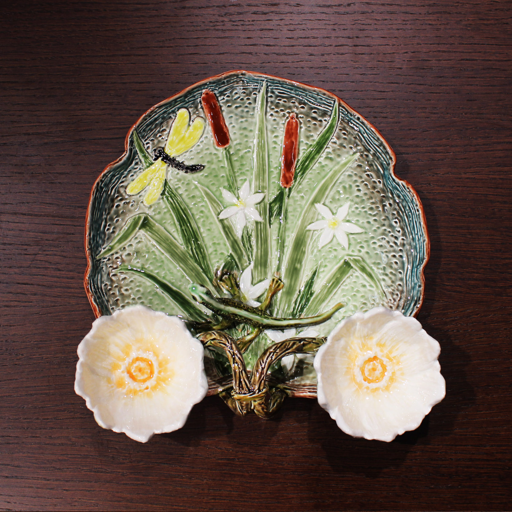 Блюдо для закусок (с двумя кувшинками) Синий PROVANSFAIENCE sun-id-994728 - Вид №10