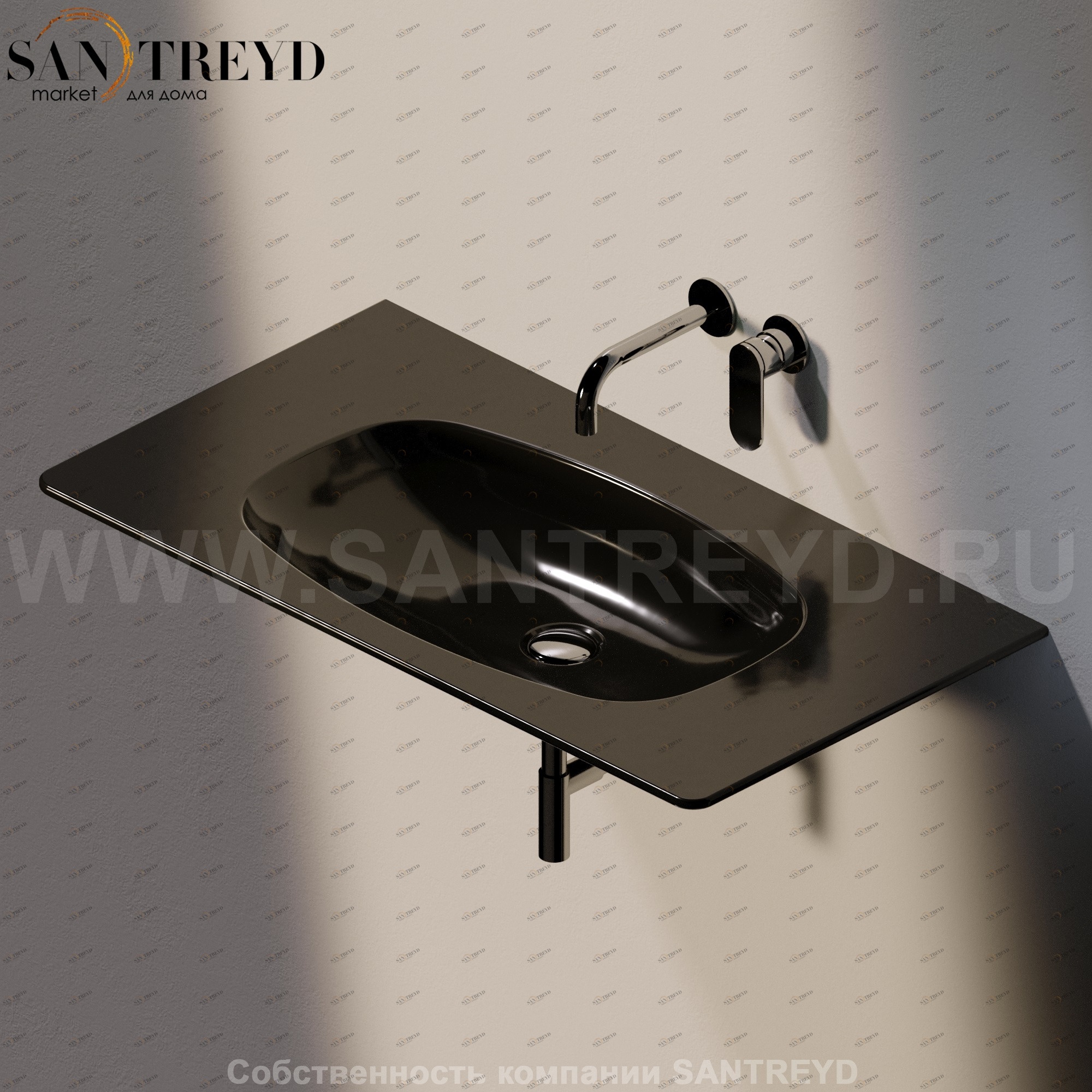 ND90L.9017 Подвесная раковина настенная прямоугольная Ceramica Flaminia Nuda черная