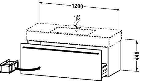 XL605408989 X-Large Тумбочка подвесная Фланелево-серый глянцевый лак Duravit - Вид №1