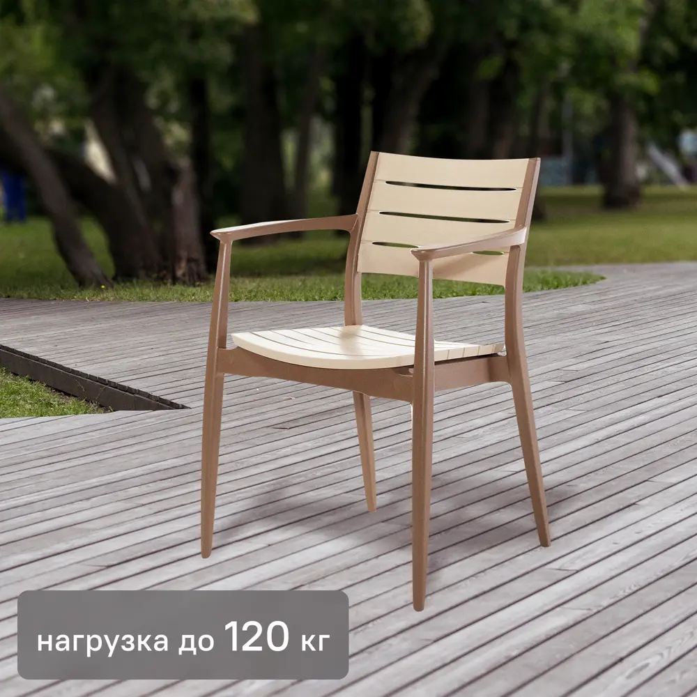 Кресло Novussi Regnum 82x58 см пластик цвет кофейный/капучино 84850881 STLM-2147547 Santreyd 