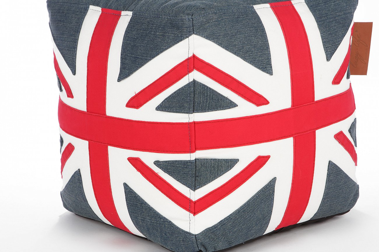 Пуф Union Jack английский флаг LAZY LIFE PARIS ДИЗАЙНЕРСКИЕ 051179 Белый;красный;синий;разноцветный  - Вид №1