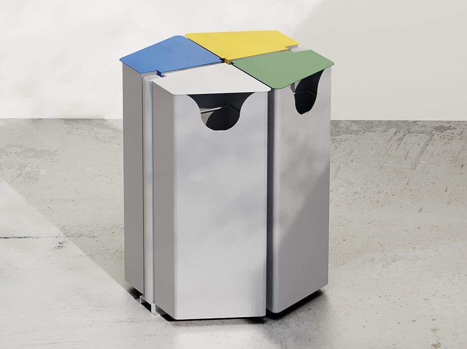 Корзина для мусора из листового металла для раздельного сбора DIMCAR HEX ARCH-00123217 - Вид №1