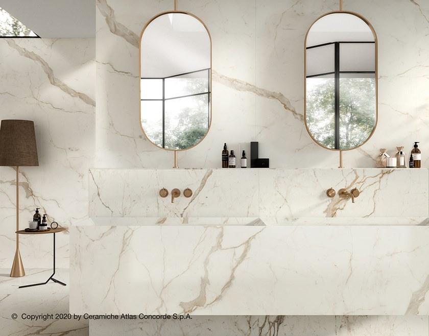 Atlas Concorde Белая плитка для стен с эффектом мрамора Marvel shine sun-id-1375735 - Вид №56