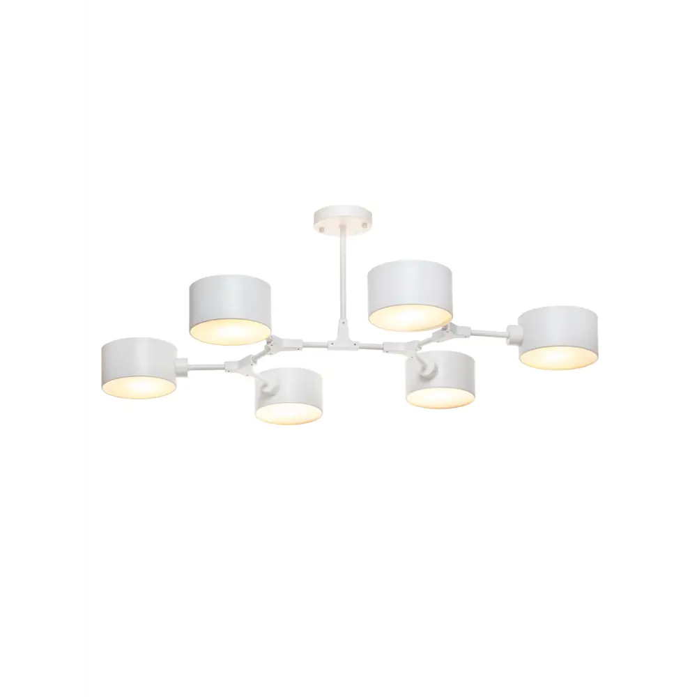 Люстра на штанге Lamplandia Bekker White L1314, 6 ламп, 20 м², цвет белый STLM-2074290 - Вид №1