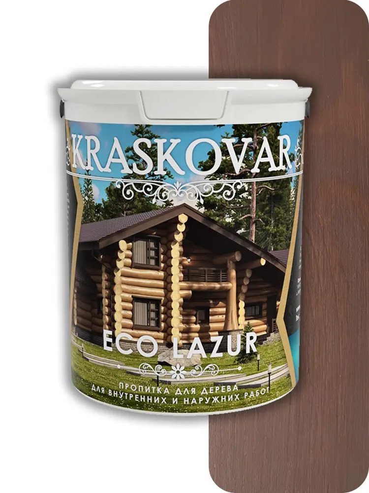91671162 Пропитка для дерева лессирующая Kraskovar Eco Lazur цвет махагон 2 л STLM-0856485