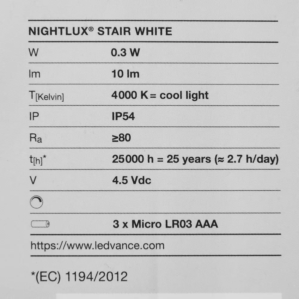 Светильник светодиодный Ledvance Nightlux Stair с датчиком света и движения, на батарейках, цвет белый 82282400 STLM-2005072  - Вид №5