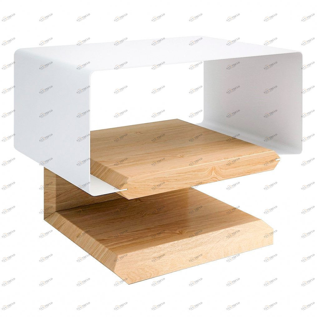 Тумбочка прикроватная белая дизайнерская Tesla-В BRAGIN DESIGN  256626 Белый 