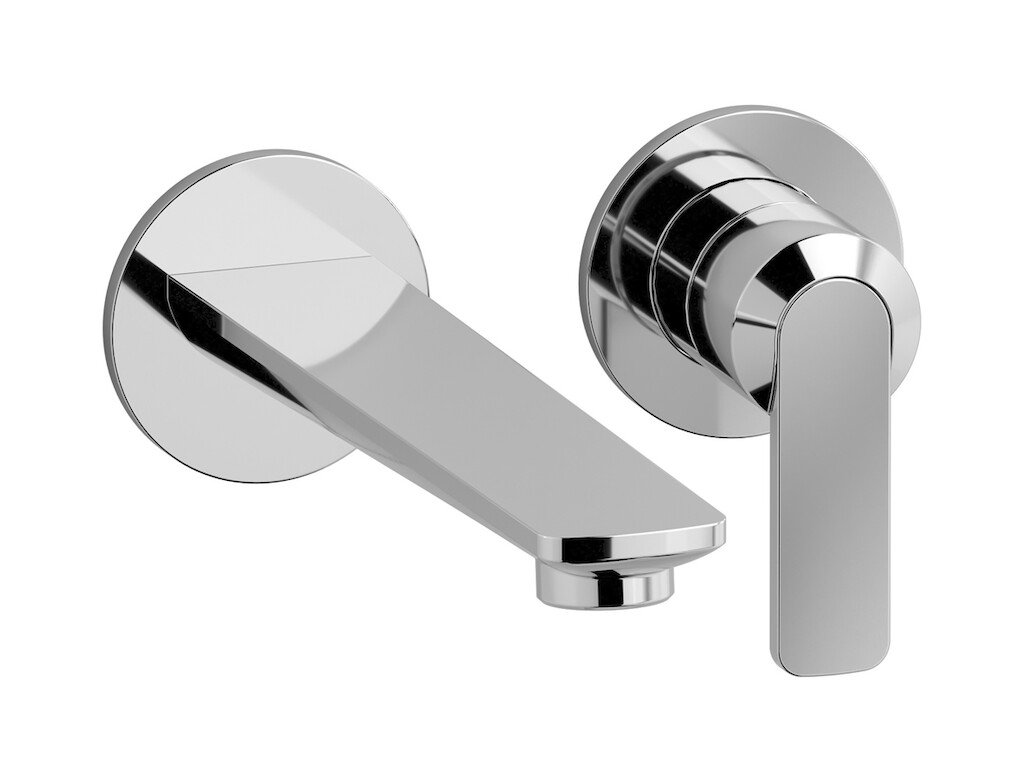 Встроенный в стену смеситель для раковины на 2 отверстия в комплекте с донным клапаном WE ARE IB c6406cc Chrome C-67