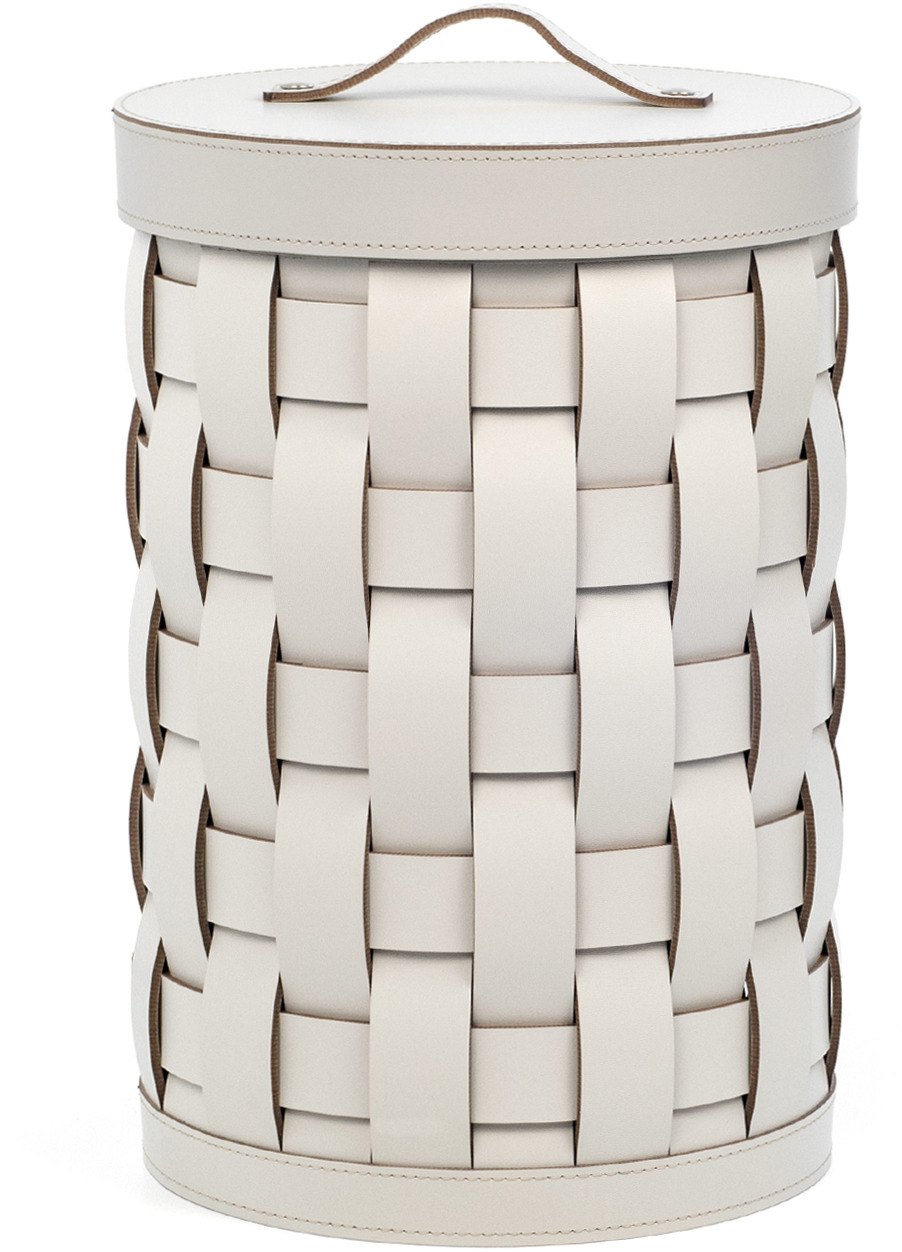 Корзина для бумаг Demetra - Ø22XH34,5 см / регенерированная кожа_темно-серый