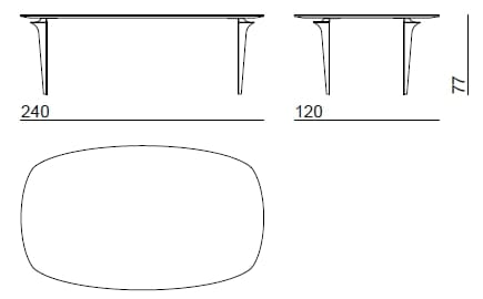 Овальный керамический обеденный стол Bizzotto Italia Нара ARCH-00120355 - Вид №3