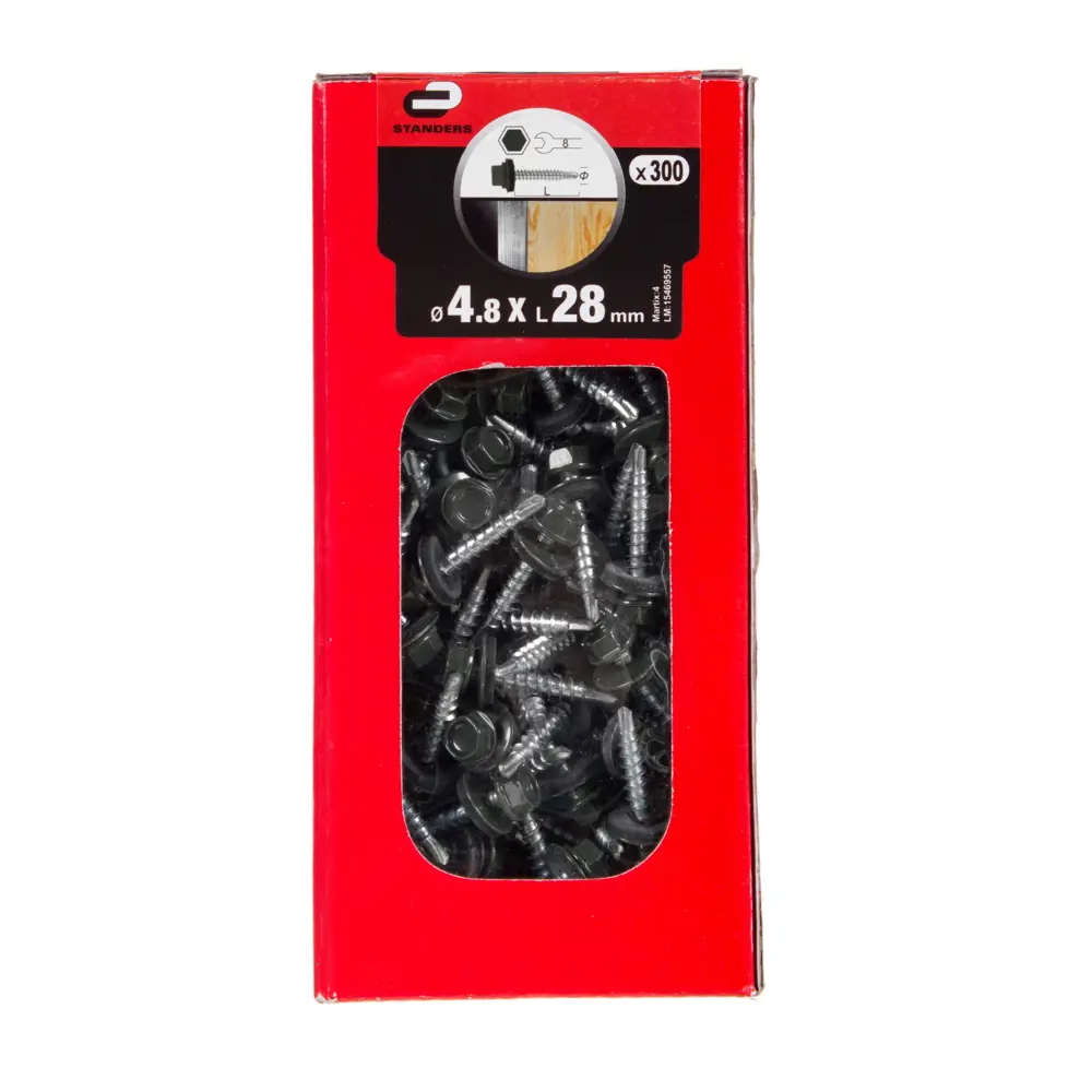 Саморезы кровельные Standers 4.8х28 мм цвет темно-зеленый 300 шт STLM-2074157 - Вид №1