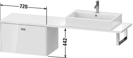 BR514304343 Brioso Шкафчик для компактной консоли Базальт матовый, декор Duravit - Вид №1