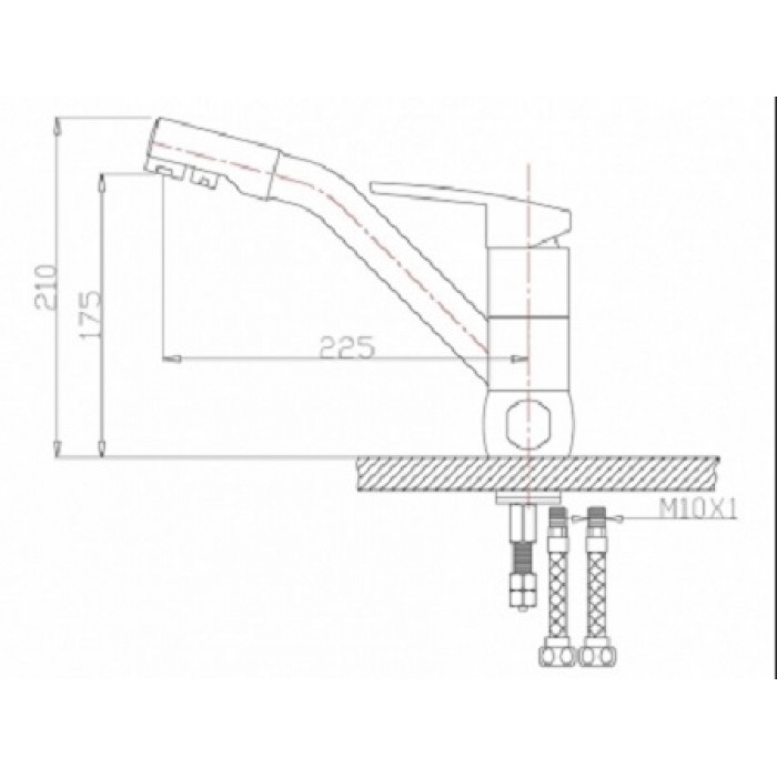 Zorg ZR 400 KF-12 черный металл Смеситель для кухни Zorg 210х225  - Вид №2