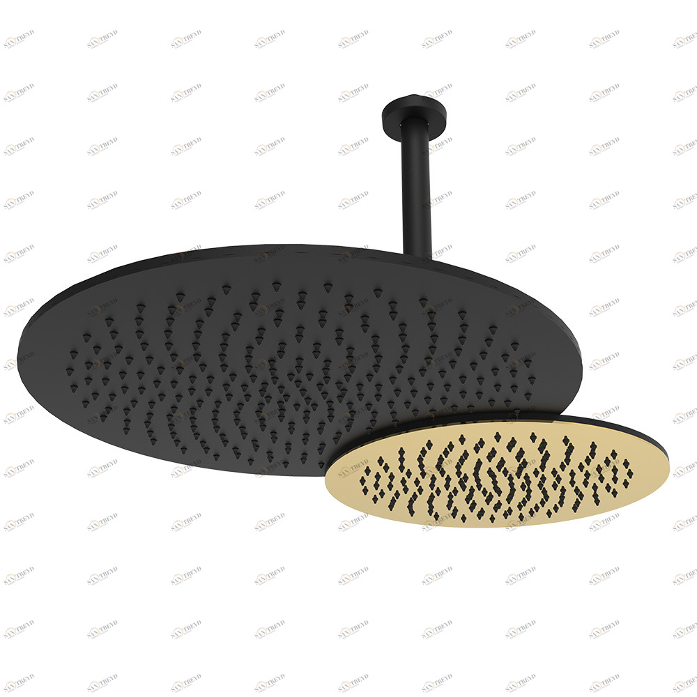 Graffio Комплект двойной круглой стальной душевой лейки 600 x 400 мм с круглым душевым держателем XXL 500 мм на потолке ø 25,7 мм. KSDU 600-01 